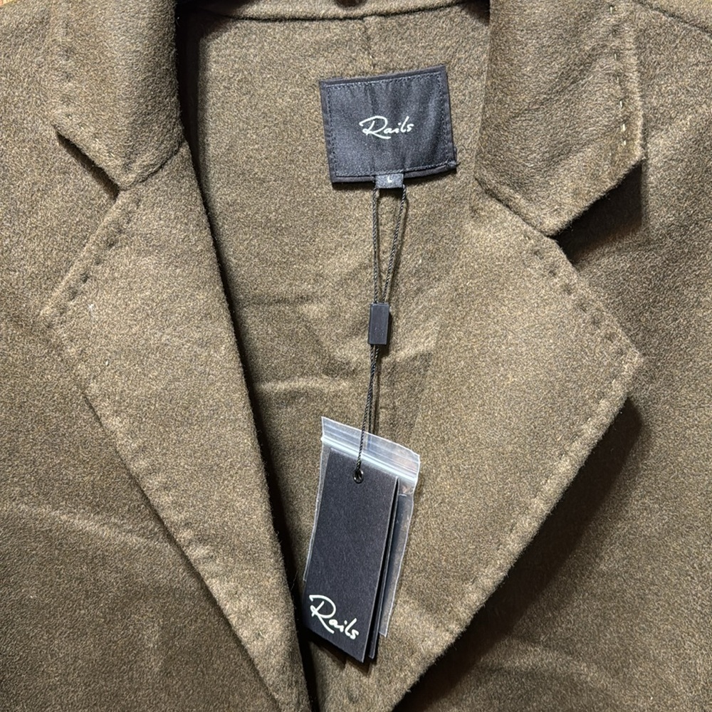 THE EVEREST COAT IN OLIVE BY RAILS. FEATURES A HEAVY WOOL BLEND TRENCH nwt - Picture 8 of 15